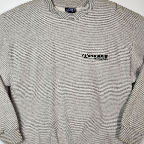 Vtg 90s Polaris Sweater Men L Snowmobile Embroidered Racing Dirt‎ Bike Bikercore - Picture 5 of 11
